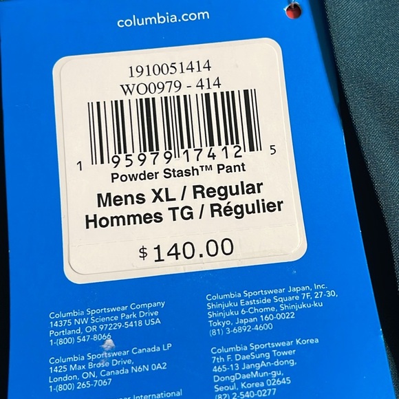 NWT Columbia Powder Stash ski pants XL - Picture 6 of 10
